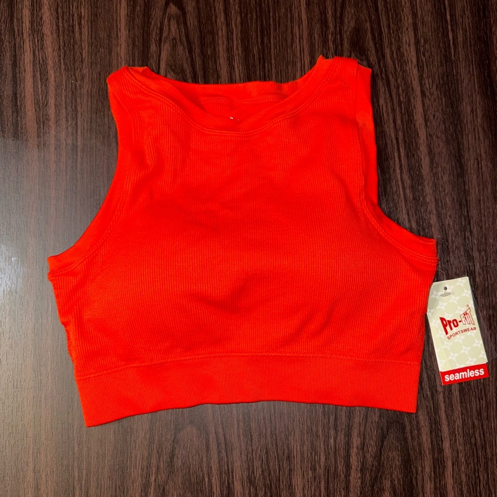 Pro-Fit Women's Red/Orange Crop Top